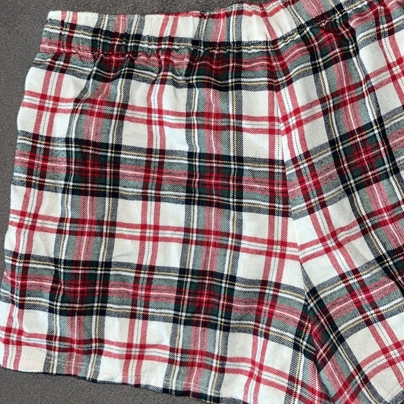 Hollister Sleep Plaid Women's M PJ Shorts with Red Satin Bow Holiday Festive - Picture 7 of 8